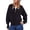 Black, variant on Women's Zip Up Cardigan Soft Knit Sweater Coat with Navy Collar Casual Long Sleeve Outerwear Comfortable Loose Fit Fall Winter Tops Womens Sweaters Fall Cardigan Sweater Cardigan Womens Open