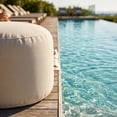 thumbnail image 3 of Gouchee Home Soleil Indoor/Outdoor Ottoman – Water-Repellent Beige Pouf with Polystyrene Bead Filling, Lightweight & Durable for Patio, Balcony, or Living Room, 3 of 14