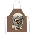 thumbnail image 2 of Tablier Sans Manches en Coton Lin Imprimé Chien Carlin pour Cuisine, 2 of 9
