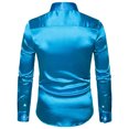 thumbnail image 3 of fastboy Chemise de Travail Décontractée pour Hommes à la Mode et Fonctionnelle - Col Rabattu Manches Longues Respirant et Durable Bleu 2TG, 3 of 6