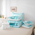 thumbnail image 4 of Erosebridal Literie Marbre Bleu Aqua Format Double, Nid d'Abeille Abstrait Ensemble de Lit Format Double, Réversible 7 Pcs, 4 of 5