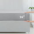 thumbnail image 4 of Bamboo Fitted Sheet Soft Silky Cooling Sheets with 16" Deep Pocket Light Gray Full, 4 of 7