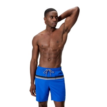 Speedo Men's Colour Block Stripe Swim Short 18"
