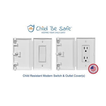 Child Be Safe (Lot de 1) Interrupteur à Bascule et Couvercle de Prise Étanches pour Enfants et Animaux, Blanc