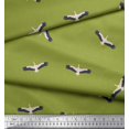 thumbnail image 3 of Soimoi Green Heavy Canvas Fabric Flying Stork Bird Print Fabric by the Yard 58 Inch Wide, 3 of 5