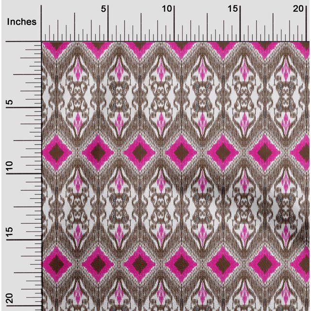 oneOone Silk Tabby Fabric Geometric Ikat Print Fabric By Yard 42 Inch Wide