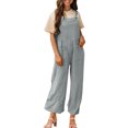 thumbnail image 1 of cfhntfmh Overalls for Women with Pockets Sleeveless Adjustable Strap Jumpsuit Loose Wide Leg Long Pants Rompers, 1 of 5