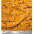 thumbnail image 1 of Soimoi Orange Modal Satin Fabric Insect & Cat Animal Print Fabric by Yard 42 Inch Wide, 1 of 3
