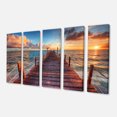 thumbnail image 2 of Sunset over Wooden Sea Pier - Modern Canvas Art Print, 2 of 3