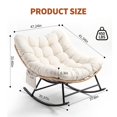thumbnail image 2 of Indoor Outdoor Patio Rocking Glider Chair – 450 lbs Capacity – Weather-Resistant Rattan, UV-Proof Cushion & soft Toy Fleece Upholstery – Sturdy Rubber Wood & Reinforced Steel Frame, 2 of 6
