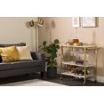 thumbnail image 3 of South Shore Maliza Bar Cart, in Faux Carrara Marble and Gold, 3 of 12