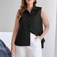 thumbnail image 3 of BVOFAR Women's Sleeveless Button Down Shirts Solid Color Casual Collared Tank Tops Work Business Blouses S-XXL, 3 of 8