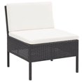 thumbnail image 5 of vidaXL 3 Piece Garden Lounge Set with Cushions Poly Rattan Black, 5 of 5