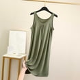 thumbnail image 3 of Wdfiry Nuisette pour Femmes en Modal Grande Taille Sans Manches Débardeur Robe de Nuit Couleur Unie Décontractée Froncée Longue Robe de Nuit Tenue d'Intérieur, 3 of 3