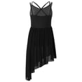 thumbnail image 4 of Jhaoyu Robe de Danse Lyrique Moderne Jazz pour Filles Enfants Justaucorps Irrégulier Performance Danse Noir 14, 4 of 7