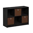 thumbnail image 2 of Furinno 99940AM-MBR Basic 3 x 2 in. Bookcase Storage with & Bins, Americano & Medium Brown, 2 of 5