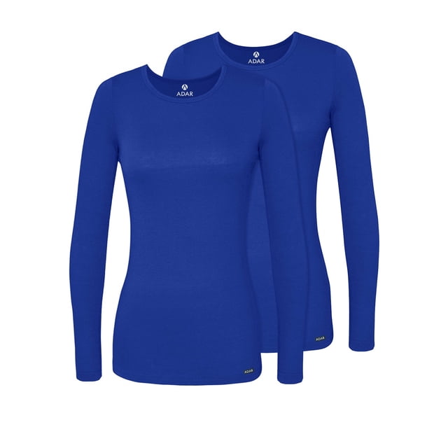 Adar sous-Couches pour Femmes, Lot de 2 - T-Shirt de sous-Couche à Manches Longues Confortable