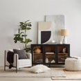 thumbnail image 2 of Bouclair 3-Door Black Wooden Buffet, 2 of 10