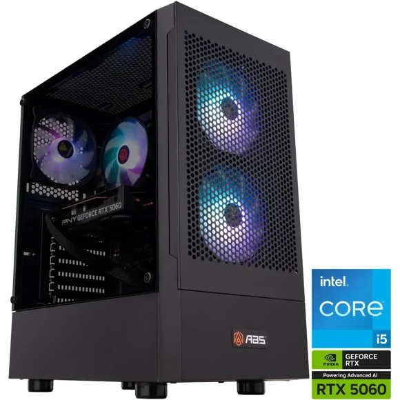 ABS Flavonius Aqua Gaming PC - Windows 11 - Intel Core 5 120 - GeForce RTX 5060 - DLSS 4 - Performance Optimisée par l'IA - 32 Go DDR4 3200 MHz - SSD M.2 1 To