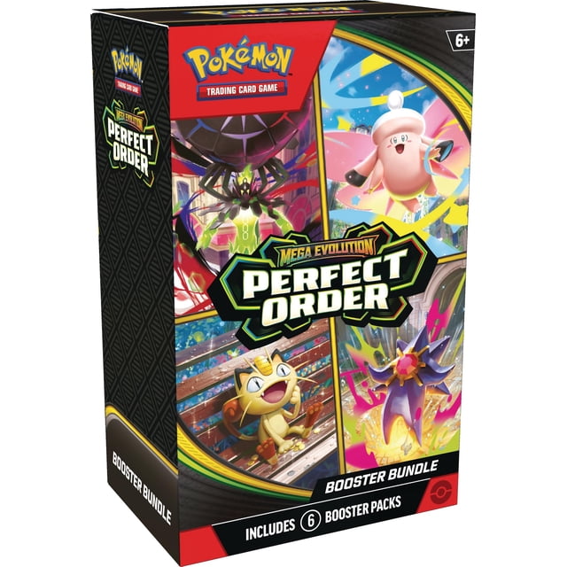 Ensemble de Boosters Remis à Neuf Pokemon Méga-Évolution Perfect Order, 6 Paquets, Jeu de Cartes à Collectionner, 10-10377-109