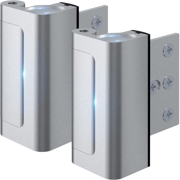 Stanz (TM) 2PCS Silver Color Home Security Door Lock, 2 Pack Childproof Door Reinforcement Lock with 3" Screws for Inward Swinging Door, Upgraded Night Lock to Defend Your Home