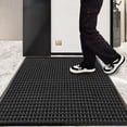 thumbnail image 1 of Polypropylene Rubber Door Mat, Solid Black Non Slip Entryway Rug with Tough Loop Fiber, Dirt and Mud Scraper, Waterproof Indoor Outdoor Front Door Doormat, 1 of 5