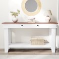 thumbnail image 1 of 54 Inch Long Console Table – Wooden Entryway Table with 2 Drawers & Open Storage Shelf, Sofa Table Behind Couch, Farmhouse Style Entryway & Hallway Organizer for Living Room, 1 of 6