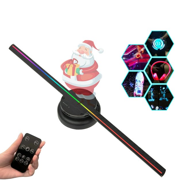T40 3D Hologram Projector Advertising Display Fan Wall-mounted Player 3D Naked Eye LED Photo Video Fan with 224pcs