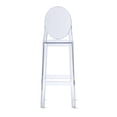 thumbnail image 2 of Plastic Transparent Clear Bar Stool, Bar Stool Pub Chair Kitchen Island Counter, with Backrest & Footrest Stool set 2, 2 of 3