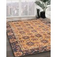 thumbnail image 2 of Ahgly Company Tapis d'Intérieur Carré Abstrait Marron Châtaigne, 7 Pieds Carré, 2 of 6