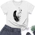 thumbnail image 4 of Plebaso T-Shirt Imprimé pour Femme Décontracté à Manches Courtes, T-Shirt Graphique à Col Rond, T-Shirts Amples d'Été 2025, 4 of 4