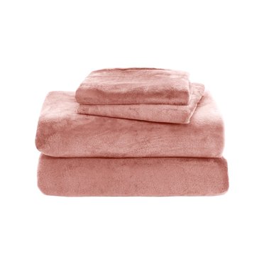 DEBGFS Maison Ensemble de Draps en Micro-Polaire Extra Doux en Velours Peluche Grand / Draps Micro-Peluche de Luxe Anti-Boulochage Poche Profonde / Somptueuse Collection Luxe en Sherpa Velours, Rose