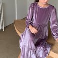 thumbnail image 2 of Yuyuzo Robe en Velours pour Petites Filles, Robes Vintage de Princesse pour Enfants, Robe de Fête à Volants, Tenues Décontractées de Printemps, 2 of 7