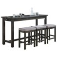 thumbnail image 3 of Topline Home Furnishings Pack repas 4 pièces gris à hauteur de comptoir, 3 of 8