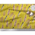 thumbnail image 2 of Soimoi Yellow Poly Georgette Fabric Eagle Feather Printed Craft Fabric by the Yard 52 Inch Wide, 2 of 3
