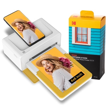Kodak Dock Plus Instant Photo Printer Bundle with 80 Sheets, Black
