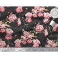 thumbnail image 2 of Soimoi Rayon Fabric Flower & Leaves Watercolor Fabric Prints by Yard 56 Inch Wide, 2 of 3