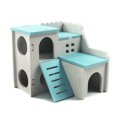 thumbnail image 3 of Wooden Hamster Hideout Double Layer Cute Small Pet House Hamster Climbing Toy, 3 of 10