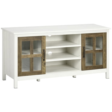 HOMCOM Meuble Télé pour Téléviseurs jusqu'à 55 Pouces, Meuble Télé avec Tablettes Ajustables