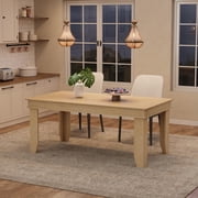63" Rectangular Dining Table with Scratch-Resistant Laminate Top, Sturdy Kitchen Table for 6 with Adjustable Leveling Feet, Easy Assembly，Chair not included