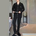 thumbnail image 2 of Men's Soft Comfortable Long Sleeve Pajama Set Breathable Loungewear for Relaxation and Sleep, 2 of 4