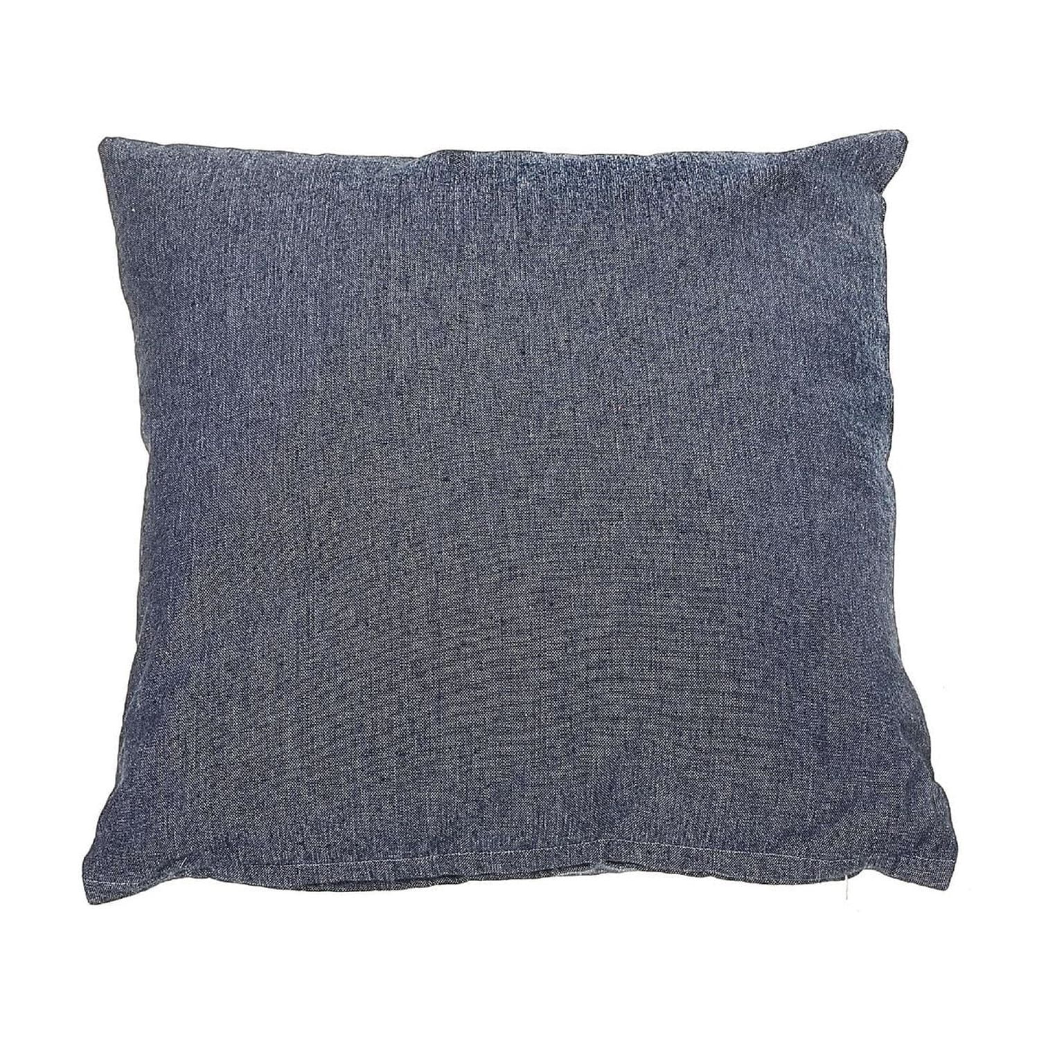 Coussin Chambray Avec Fermeture À Glissière (Bleu Marine) - Ensemble De 2