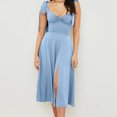thumbnail image 1 of Pisexur Robe Mi-Mollet Sans Manches à Col en V pour Femme, Aguichant, Col en V, Sans Manches, Colorée, à la Mode, Nouvelle, Décontractée, Taille Haute, Tenue pour Femmes, 1 of 4