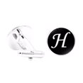 thumbnail image 1 of kurtrusly 1 Pair Men's Letter Cufflink Wedding Formal Initial Alphabet Stainless Steel Cufflink, Letter H, 1 of 7
