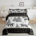 thumbnail image 2 of Erosebridal Wild Bear Bedding Twin Comforter Set, Geometric Buffalo Down Comforter, Animal Theme Bedroom Decor, Reversible, 2 of 7