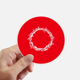 thumbnail image 1 of Crown Thorns Innocent Savior Sacred Sticker Round Wall Suitcase Laptop Label Bumper, 1 of 1