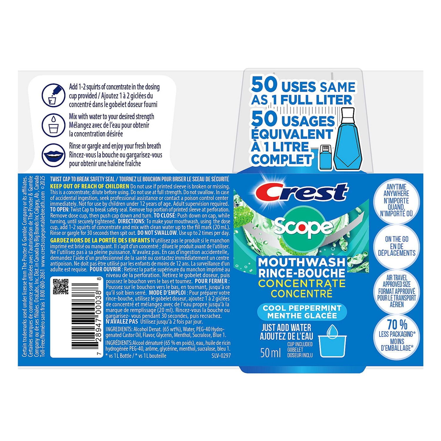 Crest + Scope Rince-Bouche Concentré Menthe Glacée