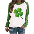 thumbnail image 1 of QIPOPIQ T-Shirts à Manches Longues à Col Rond pour Femmes T-Shirts de la Saint-Patrick T-Shirts Amples pour Dames T-Shirt Imprimé Shamrock T-Shirt Vert Porte-Bonheur Haut T-Shirt à Col Rond Saint Patricks Day Offres de Chemises de Fête, 1 of 4