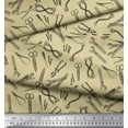 thumbnail image 3 of Soimoi Beige Modal Satin Fabric Tools Hardware Print Fabric by the Yard 42 Inch Wide, 3 of 5