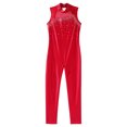 thumbnail image 4 of Jizyo Kids Girls Dance Unitard Sleeveless Full Body Jumpsuit Rhinestone Rompers One Piece Ballet Dance Leotard Burgundy 14, 4 of 6